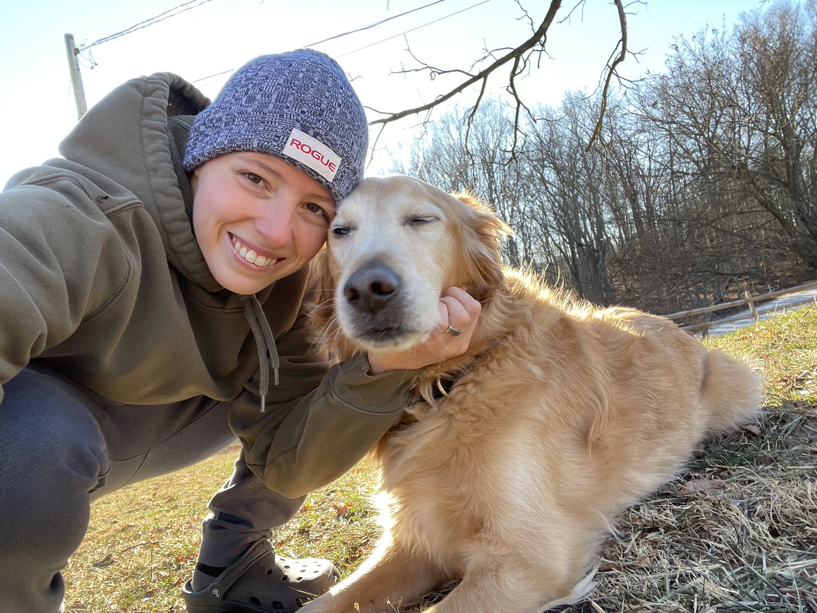 Juliann with a dog