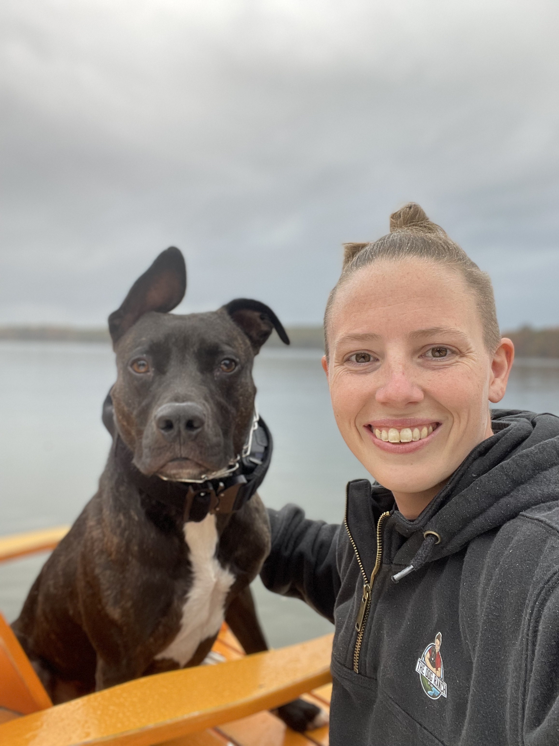 Juliann with one of her dogs